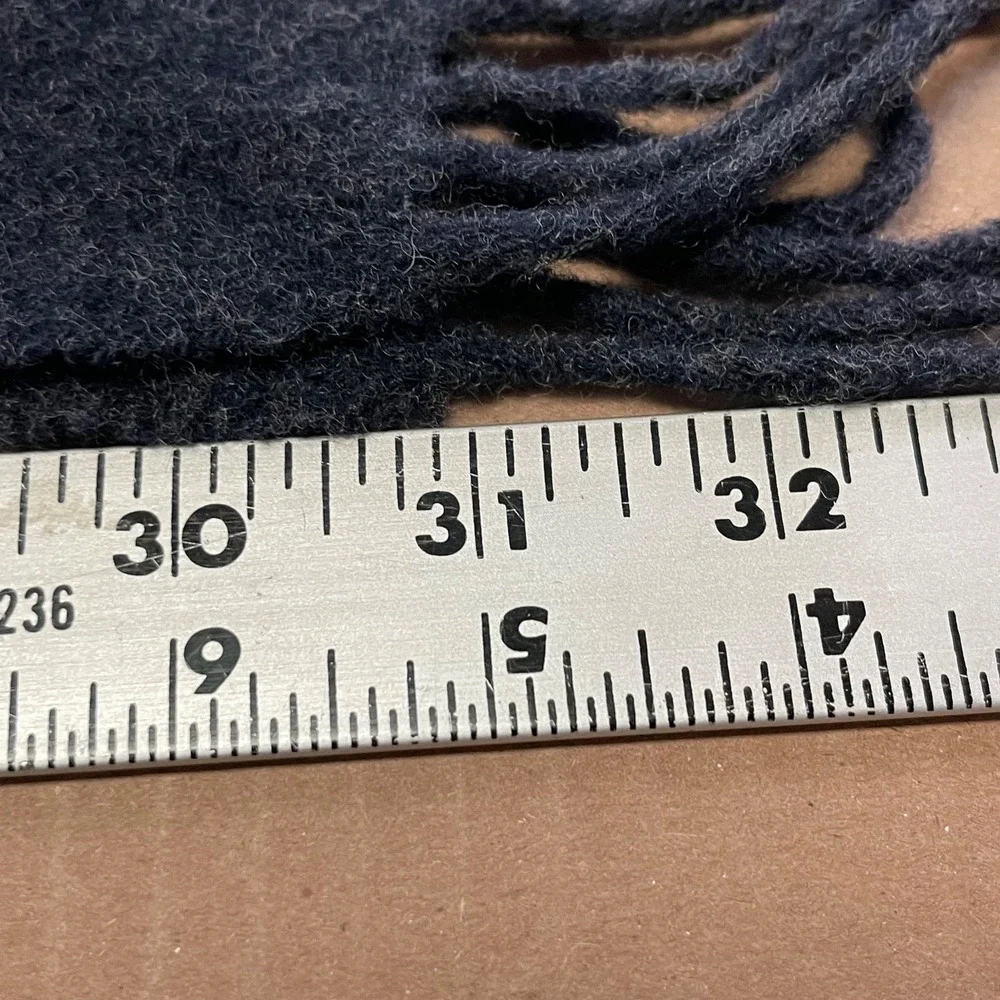 Vintage Gap Gray Wool Scarf w/Fringe Made in Italy 62
